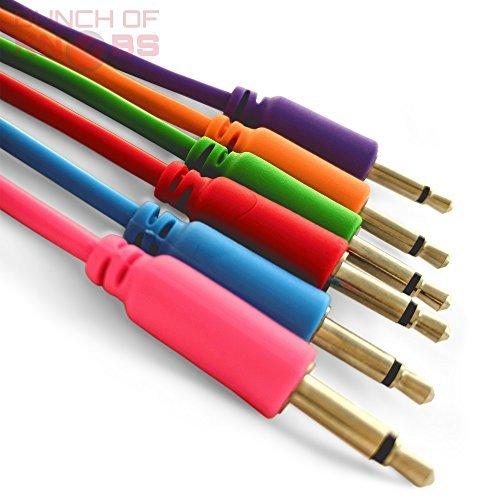 [AUSTRALIA] - Eurorack Patch Leads. Pack of 6 Multi-Colored 3.5mm Mono Patch Cables (2 Foot) 2 foot 