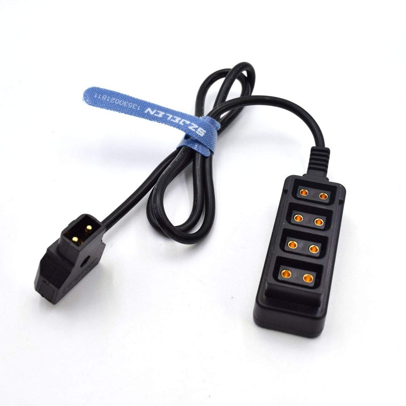 SZJELEN P tap to 4-Port D tap Female Hub Adapter Splitter Cable for Anton Bauer V-Mount Battery Ptap Splitter (Straight Cable) Straight cable