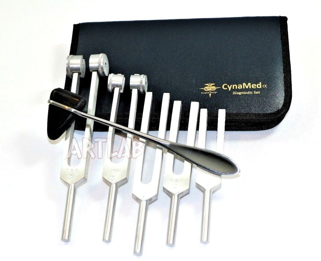 Tuning Fork Set of 5 Taylor Hammer Medical Surgical Diagnostic Instruments CYNAMED