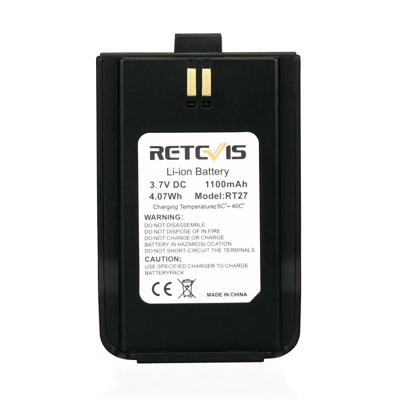Retevis RT27 RT27V 2 Way Radio Battery,3.7V 1100mAh Original Li-ion Replacement Battery,Compatible with Retevis RT27 RT27V Walkie Talkies (1 Pack)
