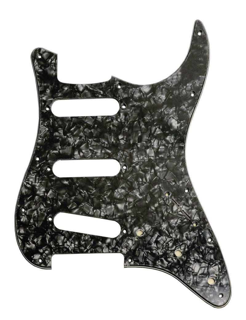 Metallor Electric Guitar Pickguard 3 Ply 11 holes SSS Single Coil Compatible with Strat Style Modern Guitar Parts Replacement(Black Pearl) Black Pearl