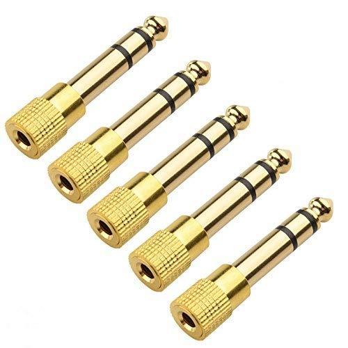[AUSTRALIA] - VSKEY [5Pack] (1/4 inch) 6.35mm Male to 3.5mm Female Stereo Audio Adapter for Headphone,Microphone,Amplifier,Guitar,Mixer,Sound Console Convertor (5 PACK) 