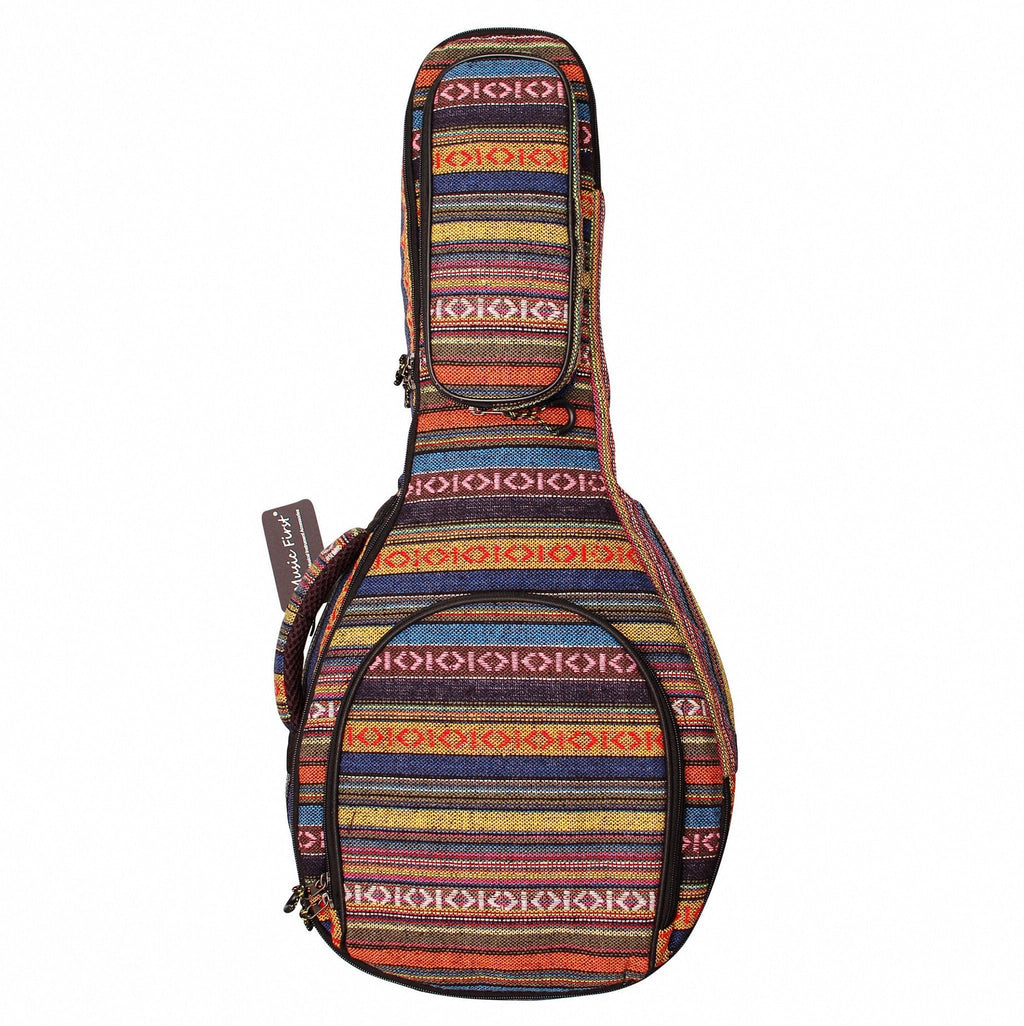 MUSIC FIRST Original Design 15mm Thick Padded Country Style A & F Style (Standard) Mandolin Gig Bag (Soft Case) Soft Mandolin Case Fits for Most of A Mandolin