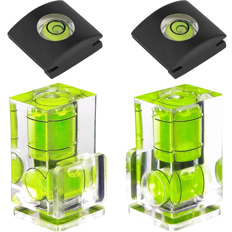 Hot Shoe Level, 4Pack ChromLives Hot Shoe Bubble Level Camera Hot Shoe Cover 2 Axis Bubble Spirit Level Compatible with DSLR Film Camera Canon Nikon Olympus,Combo Pack - 2 Axis and 1 Axis 2 Axis & 1 Axis