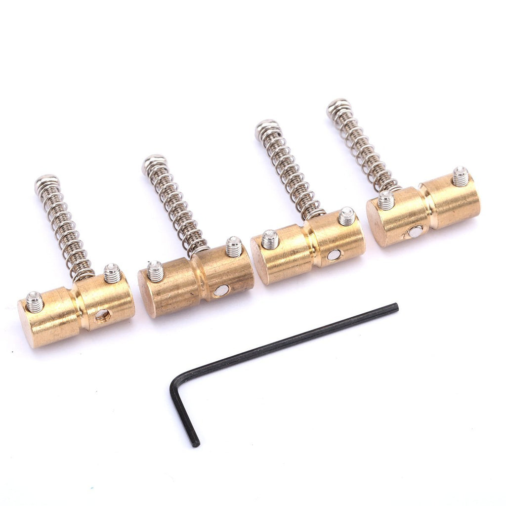 Musiclily Pro 57mm Brass Bridge Saddle Set for 4 String PB Precision Bass JB Jazz Bass Guitar