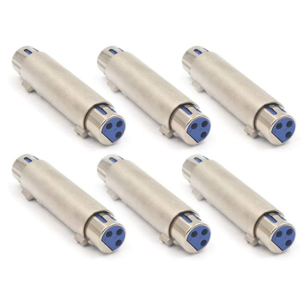 [AUSTRALIA] - VCE 6-Pack XLR 3-Pole Female to Female Cable Adapter Gender Changer 