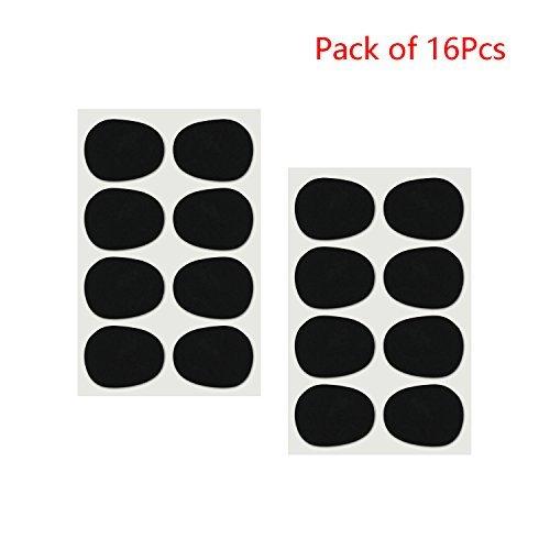 Timiy 16Pcs Black Rubber Saxophone Mouthpiece Pads Saxophone Mouthpiece Patches Clarinet Mouthiece Cushions (0.5mm) V2