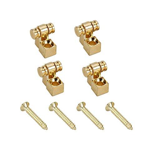 Timiy Pack of 4 Pcs Guitar Vintage Roller String Trees Retainers String Guides with Screws Replacement (Gold)