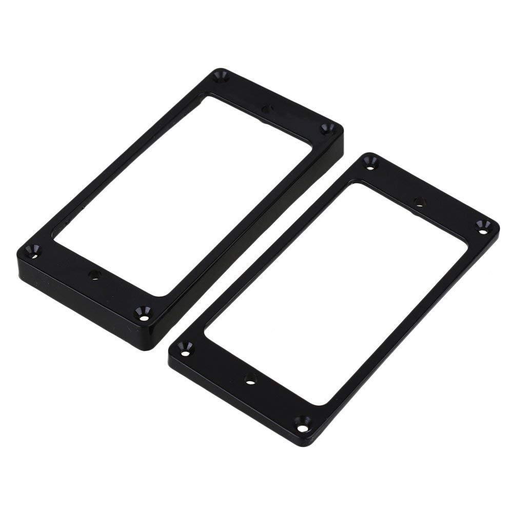 lovermusic Lovermusic 90x45mm Black ABS Arc-shaped Electric Guitar Humbucker Pickup Mounting Rings Frames Bottom Pack of 2