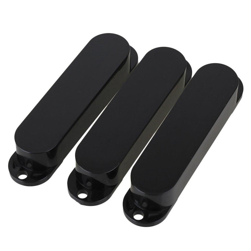 lovermusic Lovermusic 82mm Black Plastic Closed Shell Electric Guitar Single Coil Pickup Covers Pack of 3