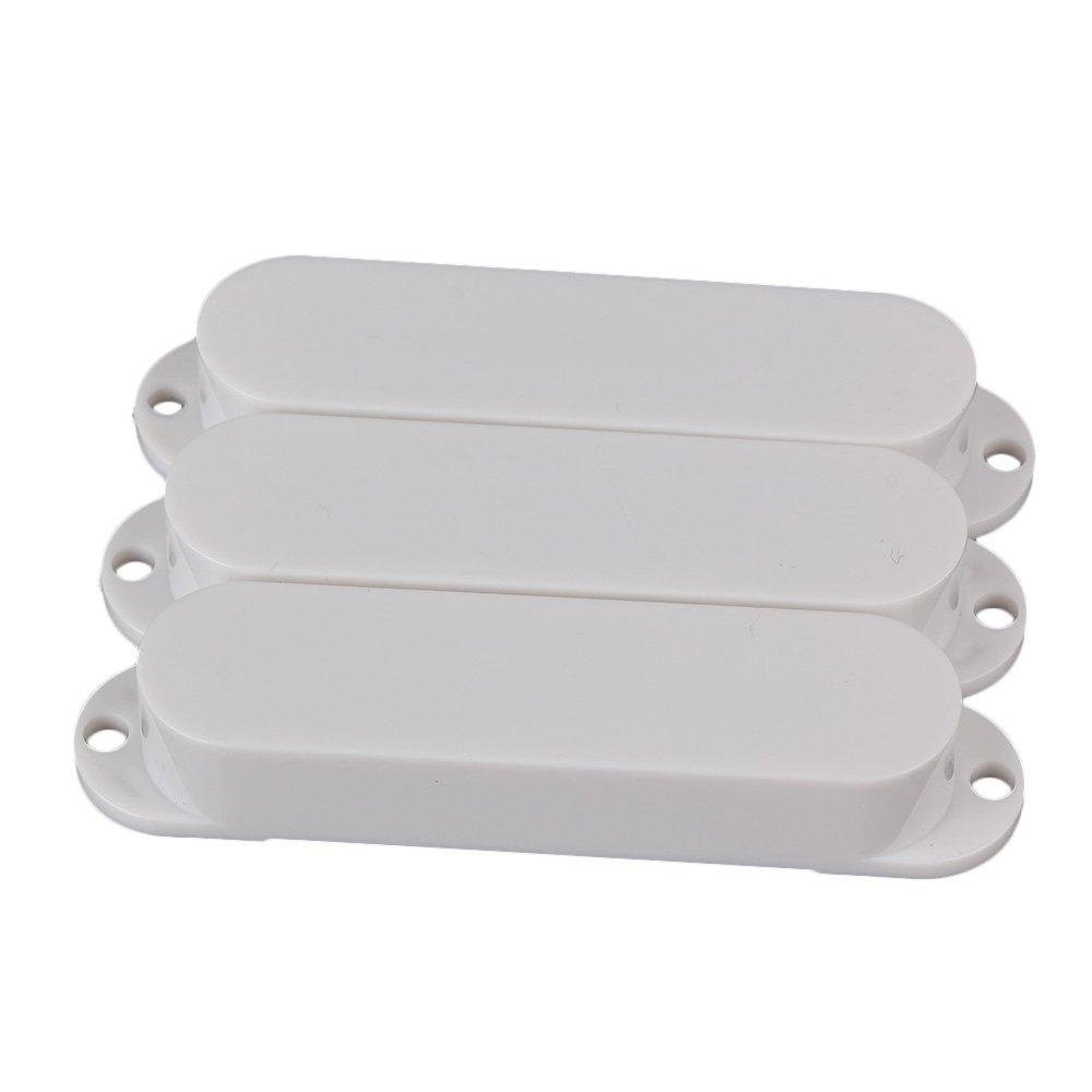 lovermusic lovermusic 3pcs 82x18x13.5mm White Plastic Closed Shell Guitar Single Coil Pickup Cover