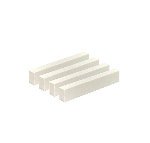 Timiy Pack of 4Pcs White DIY Guitar Bridge Nut Blank Set Made of Real Cattle Bone for Acoustic Classical Guitar