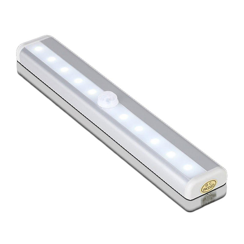 Motion Sensor Night Light Bar- Battery Operated 10 LED Lights for Under Cabinet Lighting, Closet, Hallway, Stairs | Portable Stick-on Anywhere Magnetic Wall Light for Easy Installation
