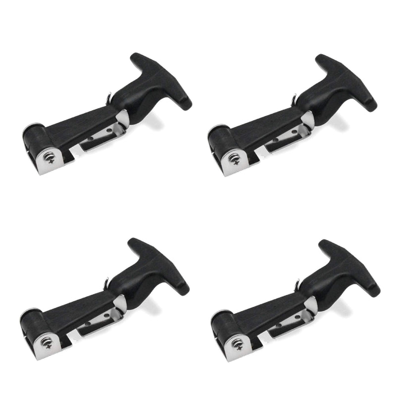 Alwaysuc 4 Packs Elastic Damping hasp - Hasp T-Handle Draw Latches with Brackets for Tool Box, Vehicle Engine, Hood