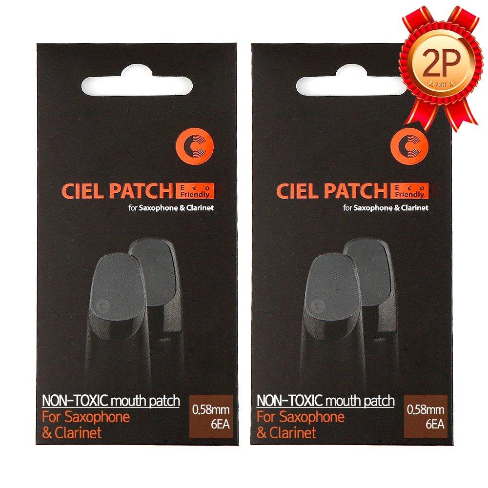 CIELmusic Saxophone Mouthpiece Pads_2 Pack, Non-toxic Mouthpiece Patches Mouthpiece Cushions (0.58mmx6_2 packs)