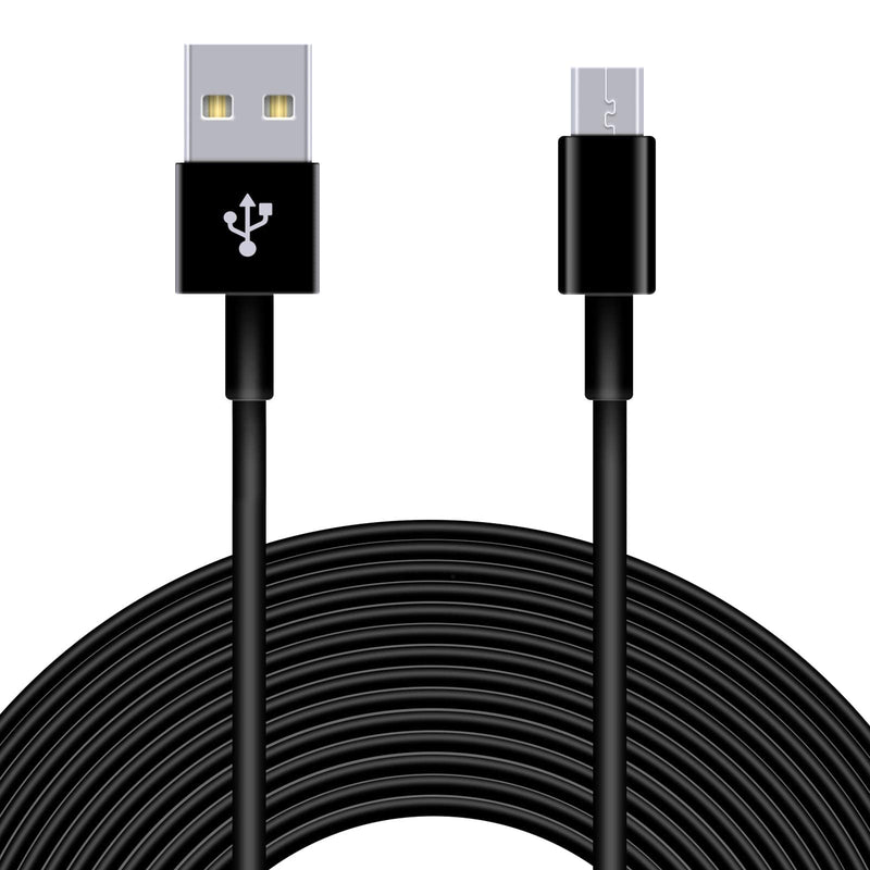 16.4FT Extension Charging Cable and Data Sync Cord for PS4/Xbox One Controllers,Kindle Fire,Android,USB to Micro USB Power Cable Compatible with YI Camera,Nest Cam Indoor,Oculus Go etc. Black