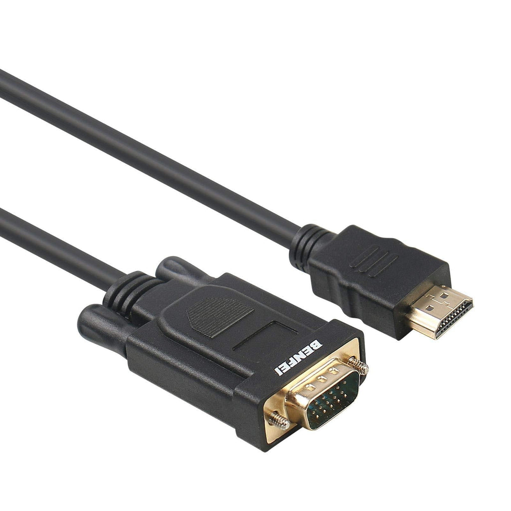 HDMI to VGA, Benfei Gold-Plated HDMI to VGA 6 Feet Cable (Male to Male) Compatible for Computer, Desktop, Laptop, PC, Monitor, Projector, HDTV, Raspberry Pi, Roku, Xbox and More 1 PACK