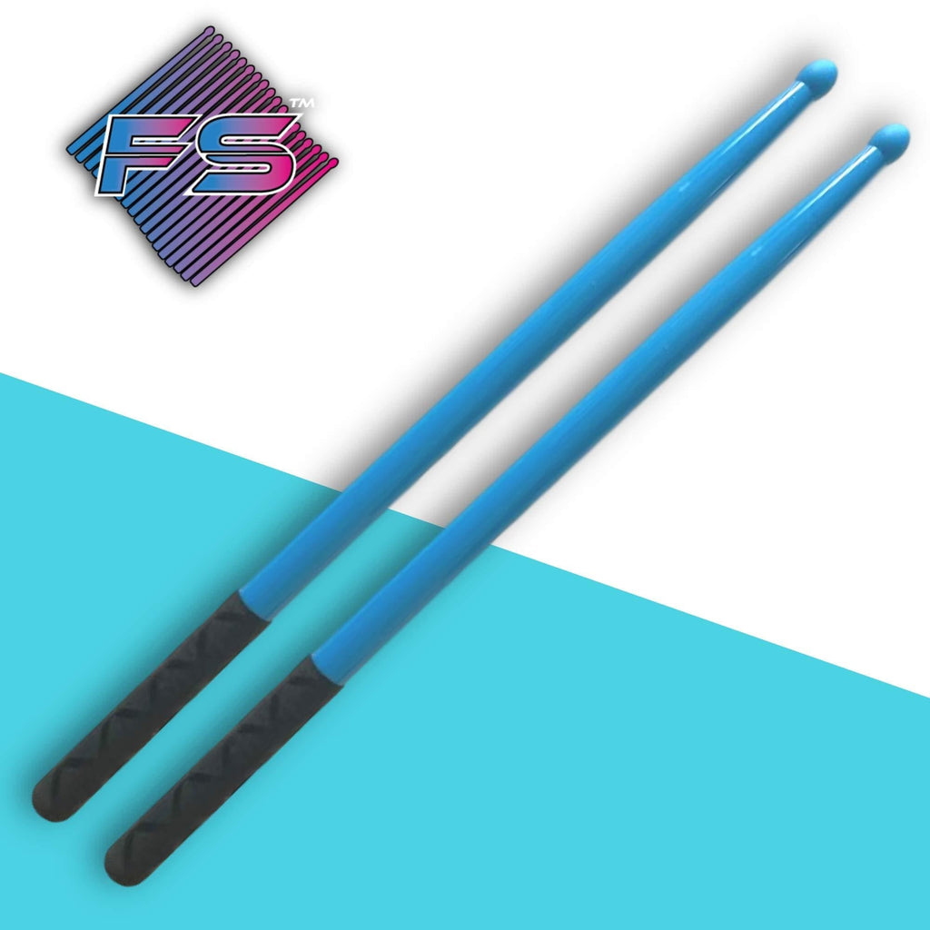 FITSTIX Drumsticks for Fitness & Aerobic40 Workout Classes Drum Sticks, Strong and Light Weight design make a fun addition to any exercise routine or class. (BLUE + FITGRIPS) BLUE + POWER GRIPS