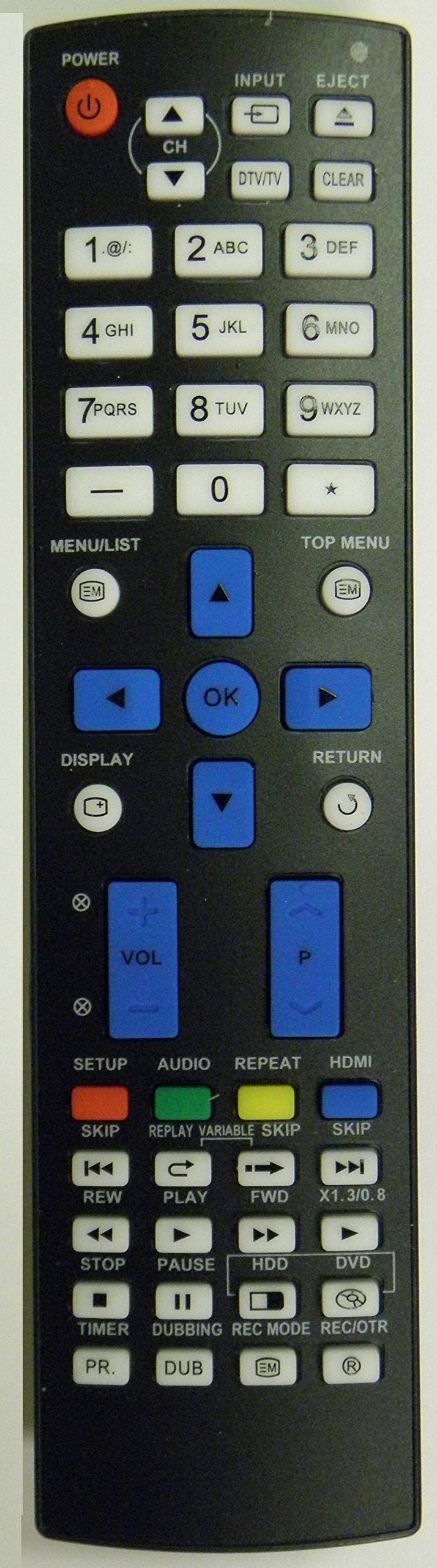 Replacement Remote Control for NB820UD - Magnavox HDD/DVD Recorder