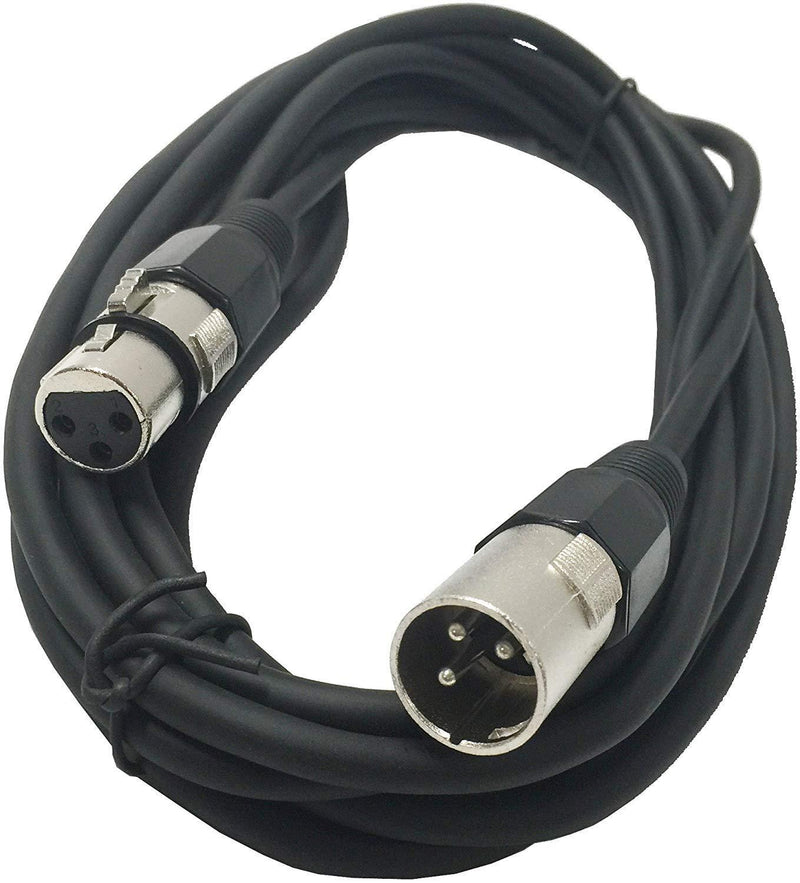 [AUSTRALIA] - Alphasonik 15 Foot Mic Cable Patch Cords Male to XLR Female Black Microphone Cables-15' Balanced Snake Single 