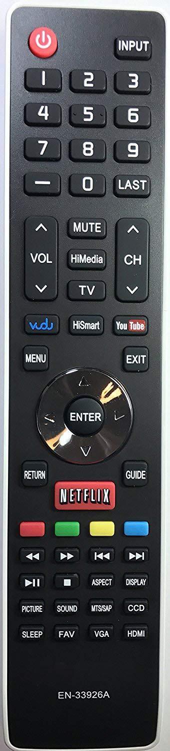 Smartby Remote Control Compatible with Hisense Smart TV 40H5 XV5849 32H5B 40H5B 48H5 50H5B 50H5G 50H5GB 32K20DW 32K20W 40K366WN 50K610GWN 55K610GWN Replacement for Hisense EN-33926A