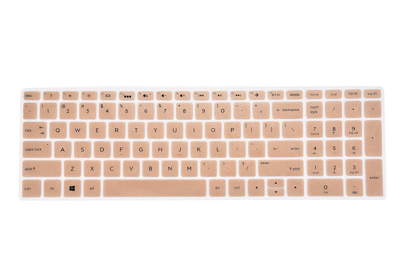 Keyboard Cover for HP 15-ds 15-cs 15-dy 15-dw, HP 15-dy2021nr 15-dw1083wm 15-cs3019nr 15-cs3075cl 15-dr1010nr 15-ds1083cl 15-ef1021nr, HP 17-by 17-by4058cl 17-ce2010nr Series Laptop - Gold