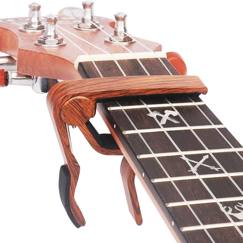 WINGO Wooden Pro Ukulele Capo for Soprano Contert Baritone,Rosewood.