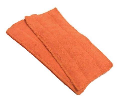 Set of 2 Reusable Microfiber Mop Pads- Compatible with Swiffer WetJet (Orange) Orange