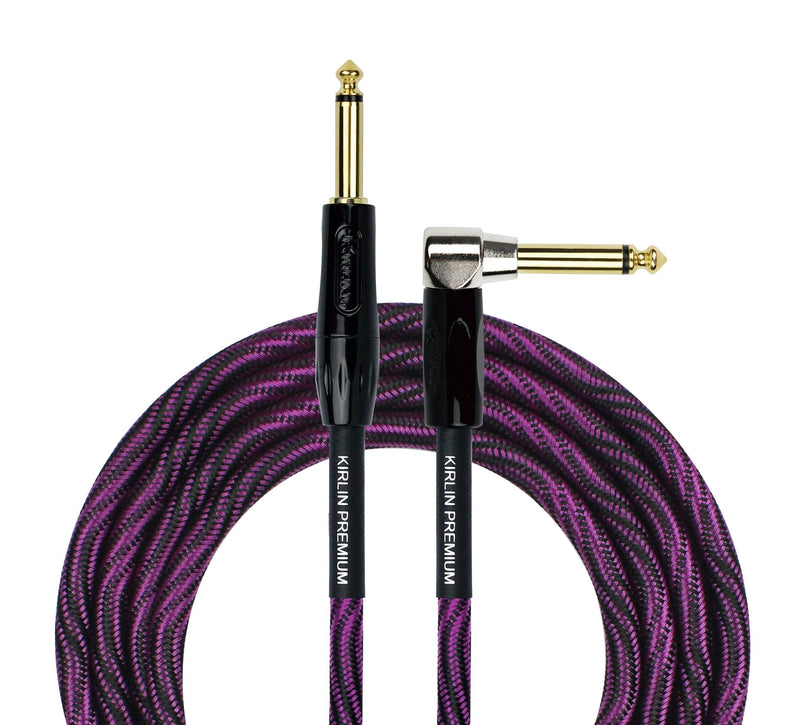[AUSTRALIA] - KIRLIN Cable IWB Instrument Cable, 1/4-Inch Right Angle to Straight, Black Purple Wave, 10FT (IWB-202 BFGL-10/WBP) 