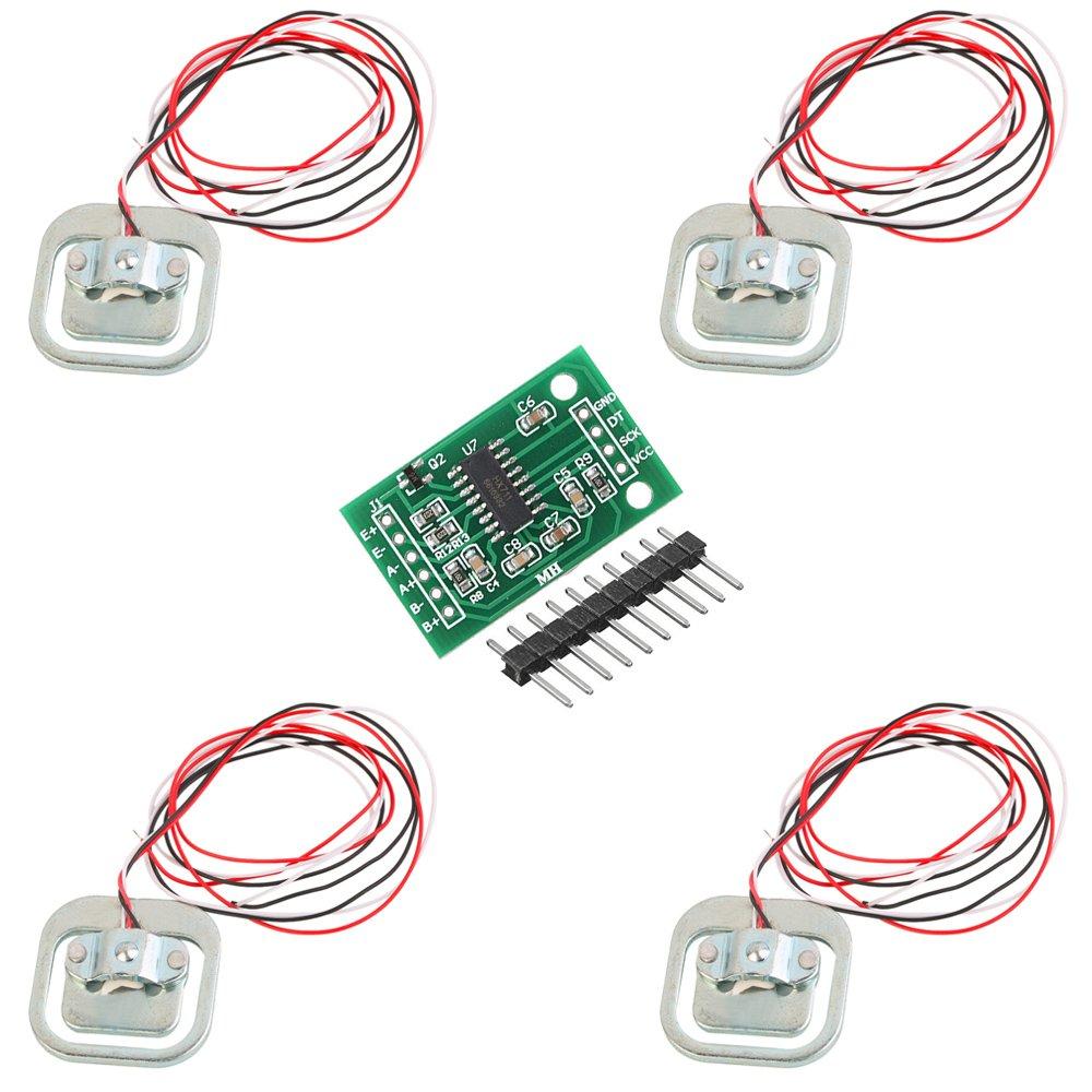 CHENBO(TM)4Pcs 50kg Load Cell Body Scale Weight Weighting Sensor Half-bridge/Amplifier with 1pcs HX711 A/D Module
