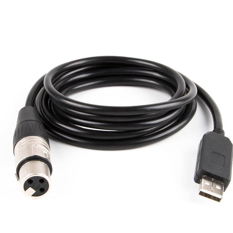 [AUSTRALIA] - USB to DMX Interface Adapter LED DMX512 RS485 Converter Signal Level Computer PC Stage Lighting Controller Cable (6ft) 6ft 
