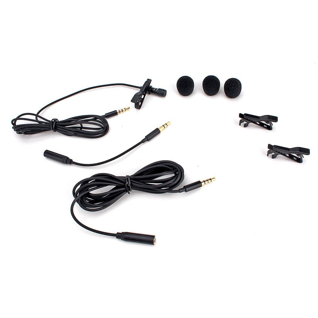 Professional Small Lapel Lavalier Microphone Omnidirectional Mic with Easy Clip On System Perfect for 3.5 Plug Smartphones Recording YouTube/Interview/Video Conference/Podca 1mic+2cable+3sponge+3clip