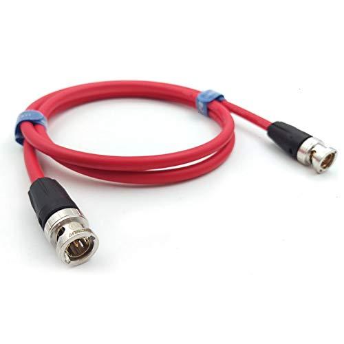 SZJELEN 12G 75 ohm HD-SDI Video Coaxial Cable Neutrik BNC to BNC for 4K Video Camera,50cm (Red Cable) Red Cable