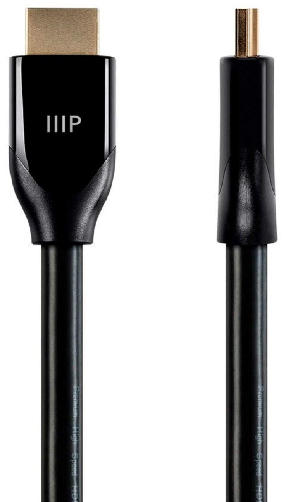 Monoprice Certified Premium HDMI Cable - Black - 30 Feet | 4K@60Hz, HDR, 18Gbps, 24AWG, YUV 4:4:4
