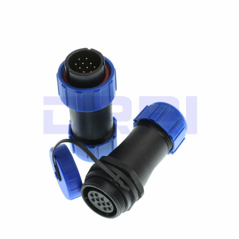 DRRI SP21 10pin Cable Docking Connector Plug& Socket Waterproof Circular Aviation Cable Connector (10Pin)