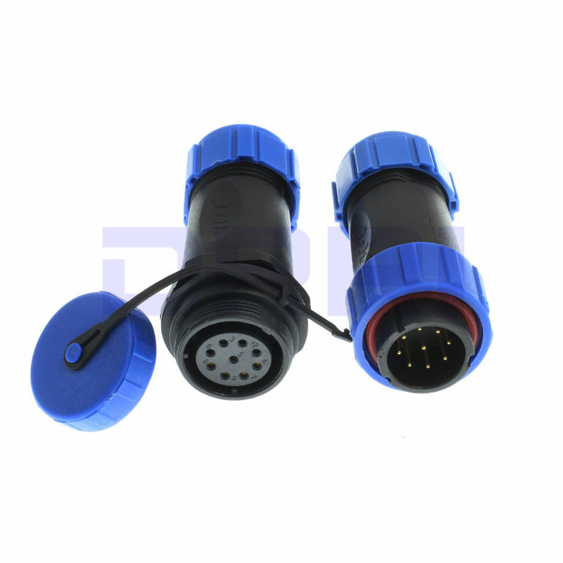 DRRI SP21 Waterproof IP68 9Pin in-line Cable Connector Male Plug Female Socket (9Pin)