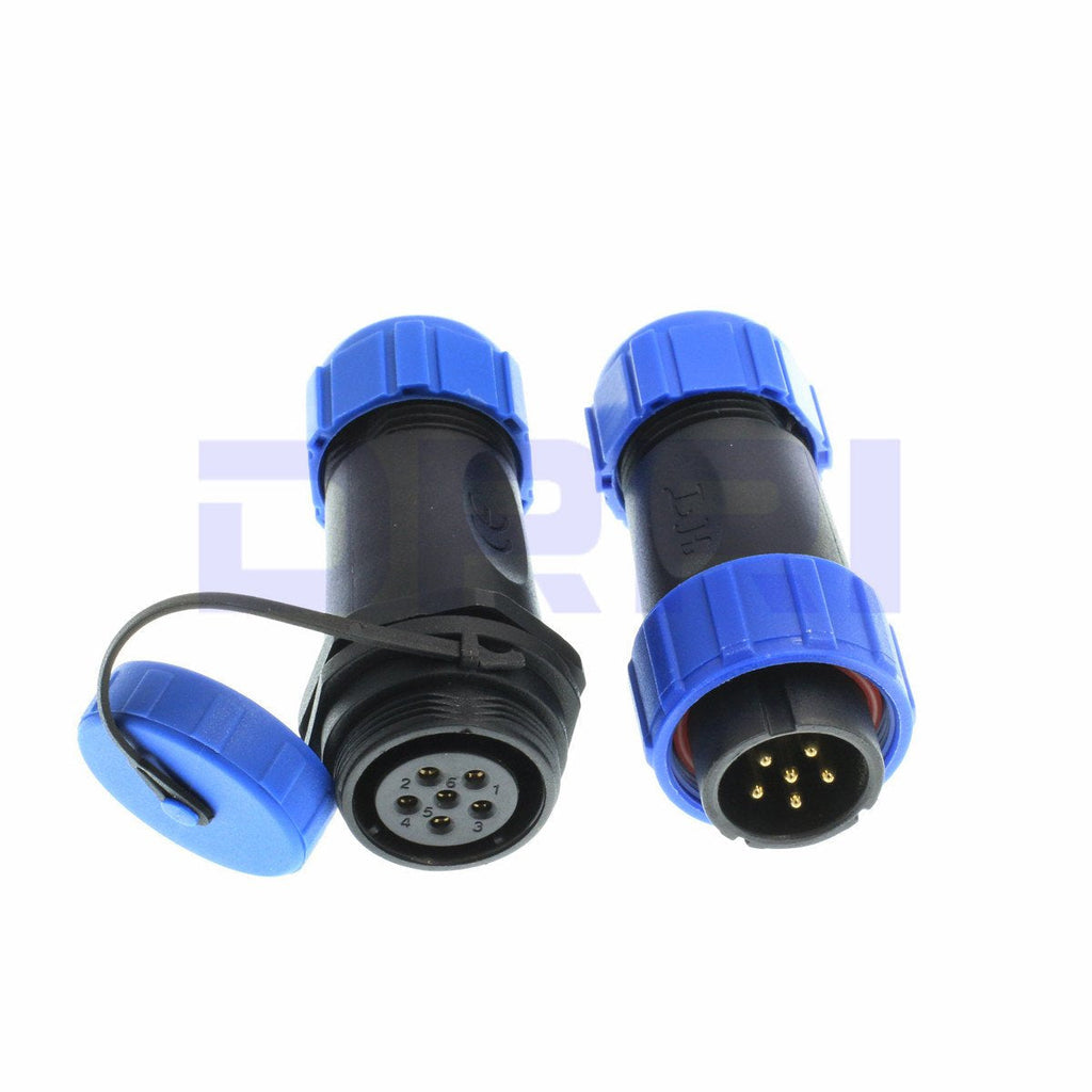 DRRI SP21 6pin Waterproof Docking in-line Circular Aviation Cable Connector for Farm Equipment (6Pin)