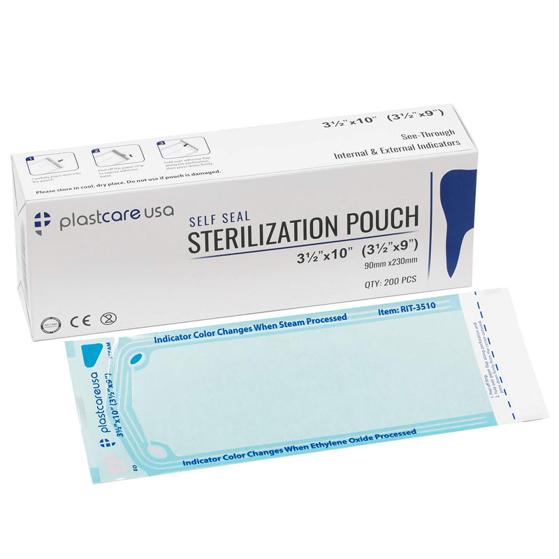 Self Seal Sterilization Pouch 3.5" x 10", 200 per Box
