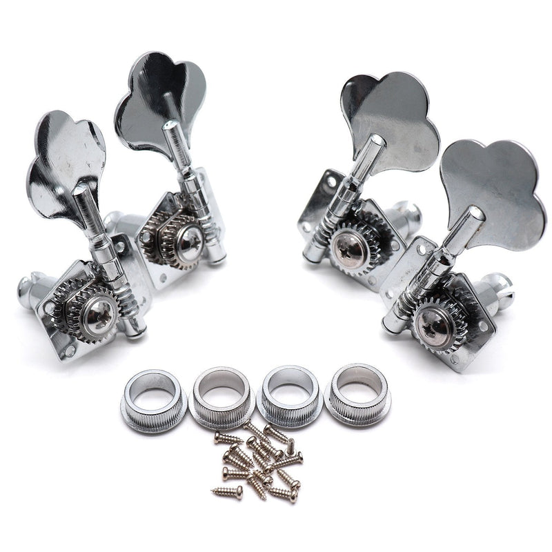 Timiy 4pcs 2 Right 2 Left Chrome Guitar Locking Tuning Pegs Tuners Machine Heads for Acoustic Guitar