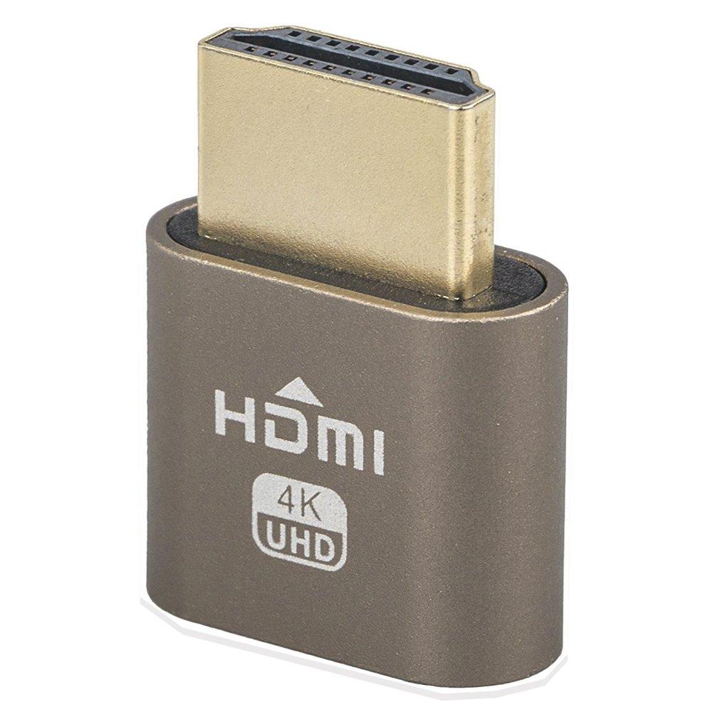 HDMI DDC EDID Dummy Plug,1920x1080@60Hz New Generation VGA Virtual Display Adapter Headless Ghost Display Emulator Lock Plate for Ethereum ETH ZEC BTC Mining (1 Pack)…