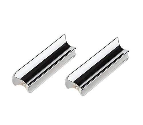 Timiy 2Pcs Silver Stainless Steel Hawaii Electric Guitar Guitar Bass Lap Slide Bar Stick Silver Tone V1