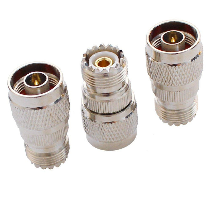 N Male to UHF Female Pack 3pcs RF Antenna Coaxial Coax Adapter SO-239 Jack Coax Adapter SO239 Connector