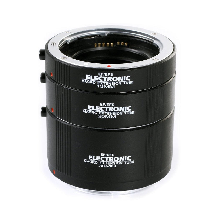 FocusFoto Electronic Macro AF Auto Focus Automatic Extension Tube (13mm & 20mm & 36mm) Set DG for Canon EOSEF EF-S Mount Lens DSLR Camera 7D Mark II, 5D III IV, 1300D, 760D, 750D, 700D, 80D, 77D etc.