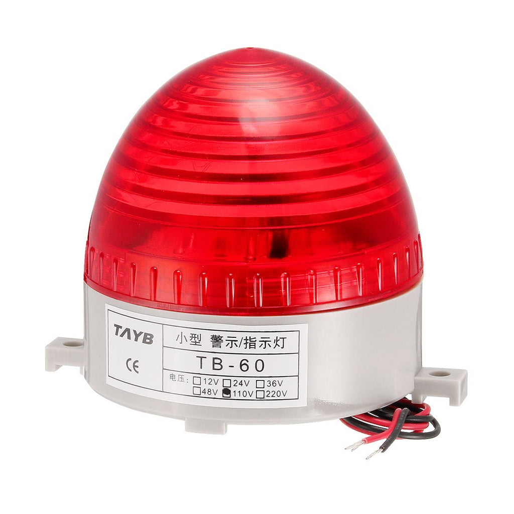 uxcell LED Warning Light Bulb Flashing Bright Industrial Signal Alarm Lamp AC110V Red TB-60