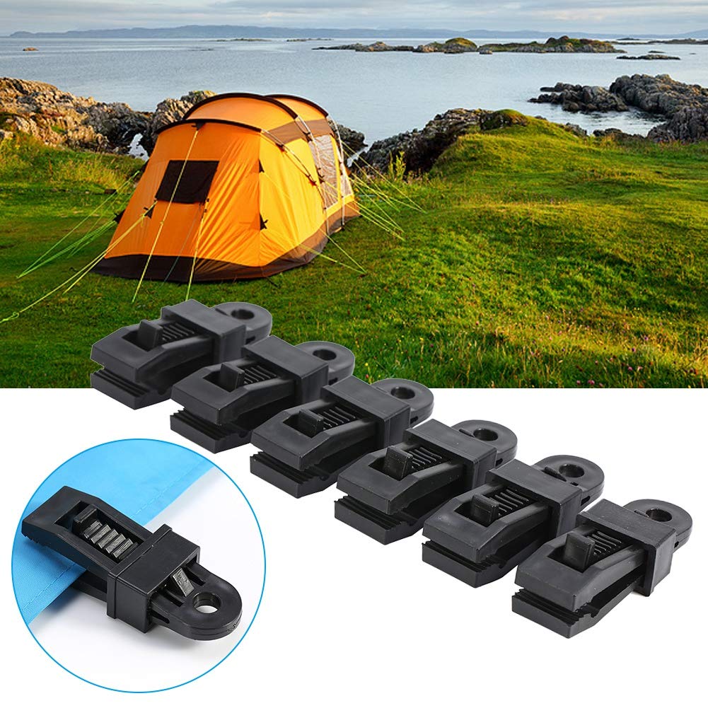 Tarp Clips Clamps Set Small Clamp Tarp, 6pcs High Strength Plastic Tent Clip Set Windproof Awning Clamp Clips Jaw Tent Cam Tent Snaps PHeavy Duty Locking Tarp Clips For Outdoor Cam