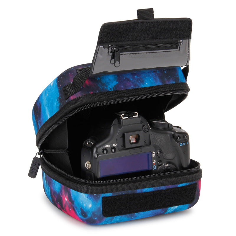 USA GEAR Hard Shell DSLR Camera Case (Galaxy) with Molded EVA Protection, Quick Access Opening, Padded Interior and Rubber Coated Handle-Compatible with Nikon, Canon, Pentax, Olympus and More Galaxy - Standard