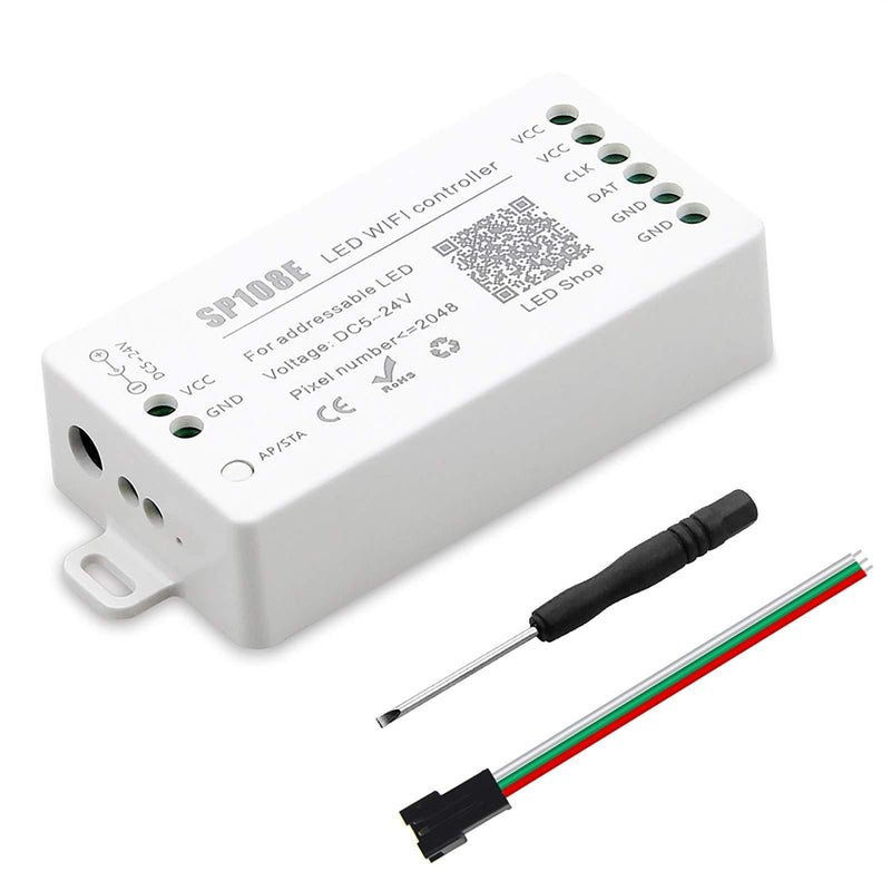 [AUSTRALIA] - ALITOVE WS2812B WS2811 WS2801 LED WiFi Controller, iOS Android App Wireless Remote Control DC 5V~24V SP108E for SK6812 SK6812-RGBW WS2812 WS2813 WS2815 AL2815 Digital Addressable RGB LED Pixels Strip SP108E WiFi Controller 