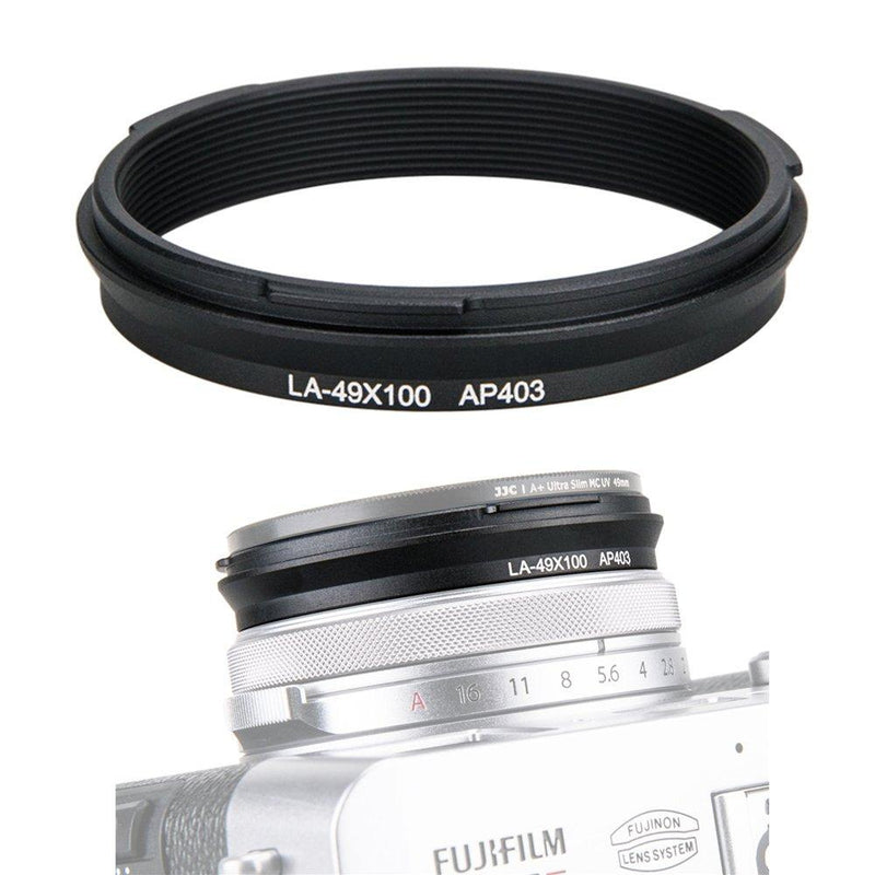 49mm Metal Lens Filter Adapter Ring for Fujifilm Fuji X100V X100F X100T X100S X100 X70 Camera & Wide Conversion Lens WCL-X100 II Installing UV CPL ND Filter Lens Cap Replace Fujifilm AR-X100 Black 49mm filter adapter / black