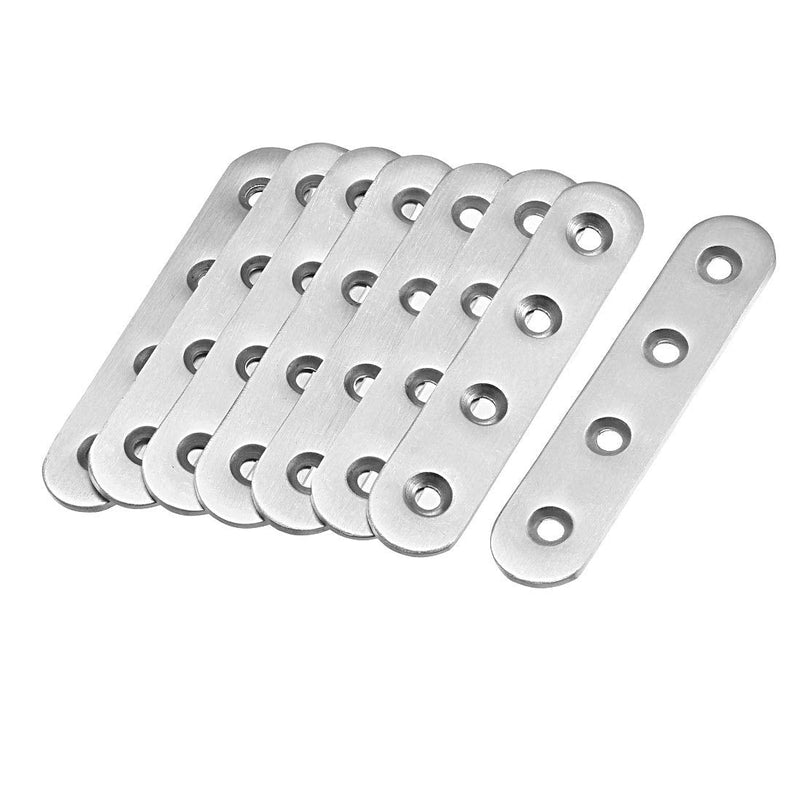 uxcell Repair Plate, 96mmx20mm, Flat Fixing Mending Corner Brace Bracket Connector, Pack of 8