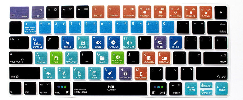 HRH FL Studio Fruity Loops Functional Shortcut Hotkey Keyboard Cover Silicone Skin for Magic Wireless Bluetooth Keyboard MLA22LL/A (A1644,2015 Released) with US Layout A-FL STUDIO
